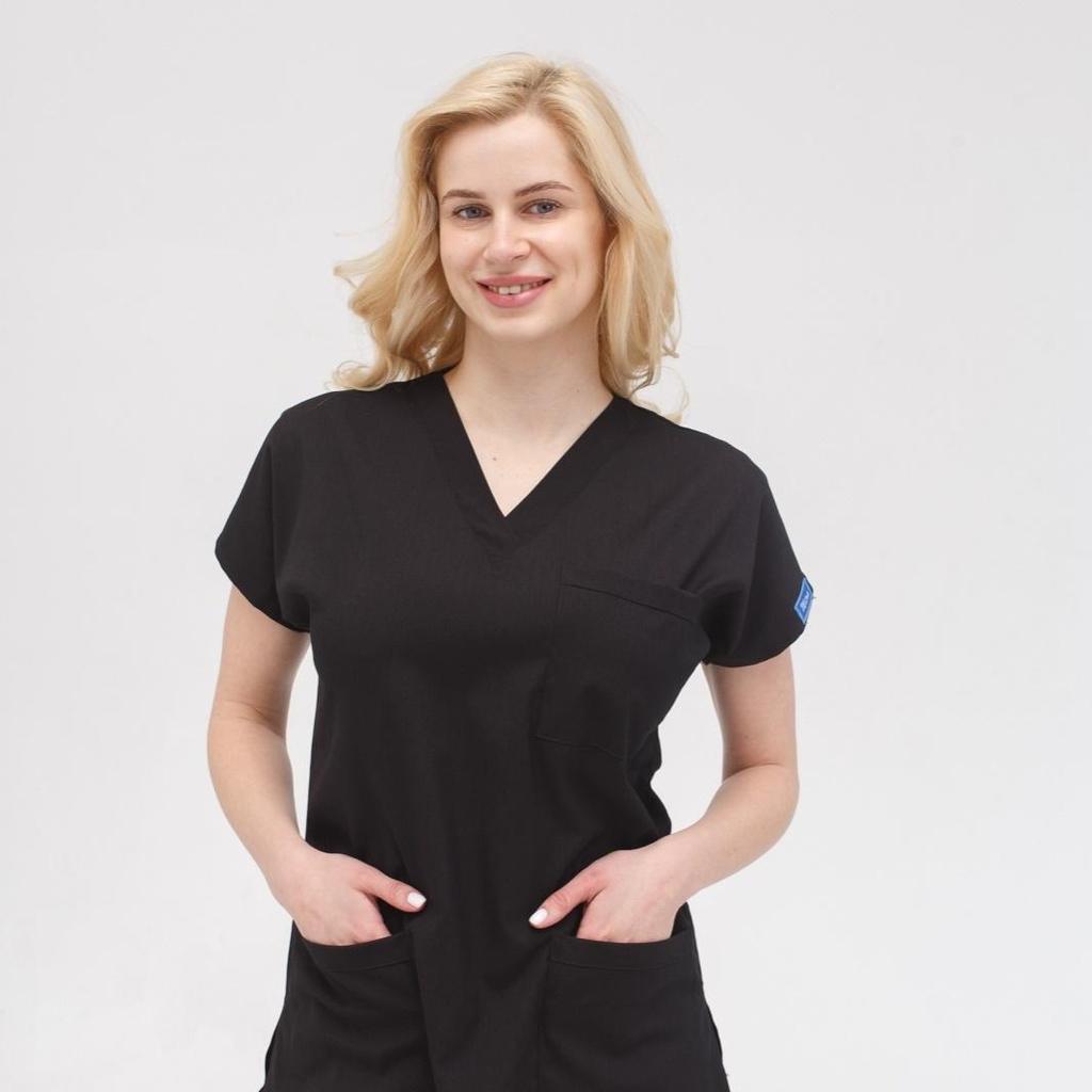 Zweiteiliges Set, medizinische OP-Anzüge, Unisex-Set für Ärzte, Pflegeuniform, Oberteile + Hosen, V-Ausschnitt, kurze Ärmel, dünner Tericoton-Stoff