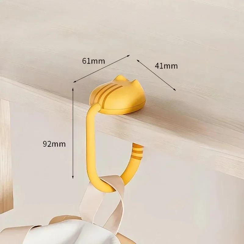 

Подвеска для сумки на стол Органайзер для стола Портативный Многофункциональный Компактный Крючок в виде кошачьего хвоста Для дома Школы Использования за столом Портативный крючок для края 1PC жёлтый