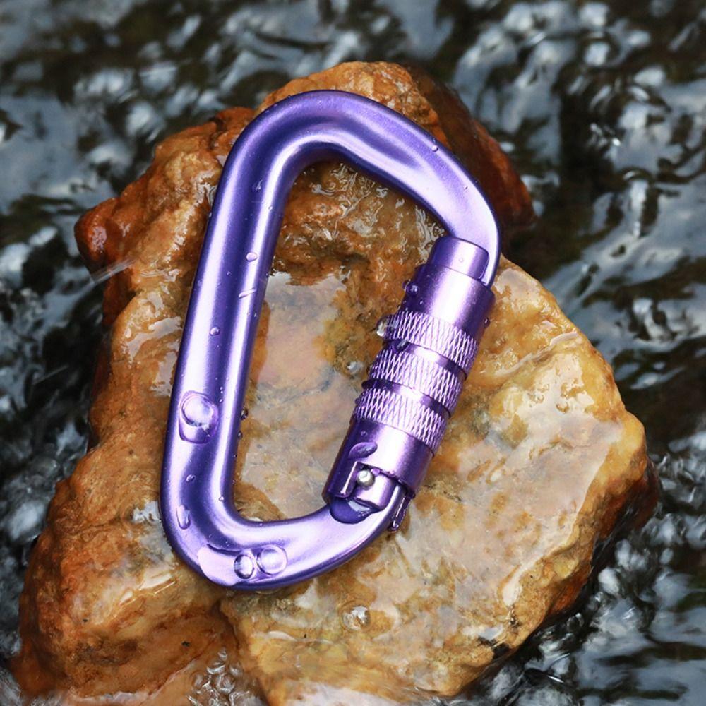 D-shaped Safety Auto Lock Buckle 12KN Professional Carabiner Hammock Hook  Hiking