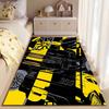 Retro Sports Car Yellow Design Suitable As a Non-slip Mat for the Living Room or Bedroom Sofa