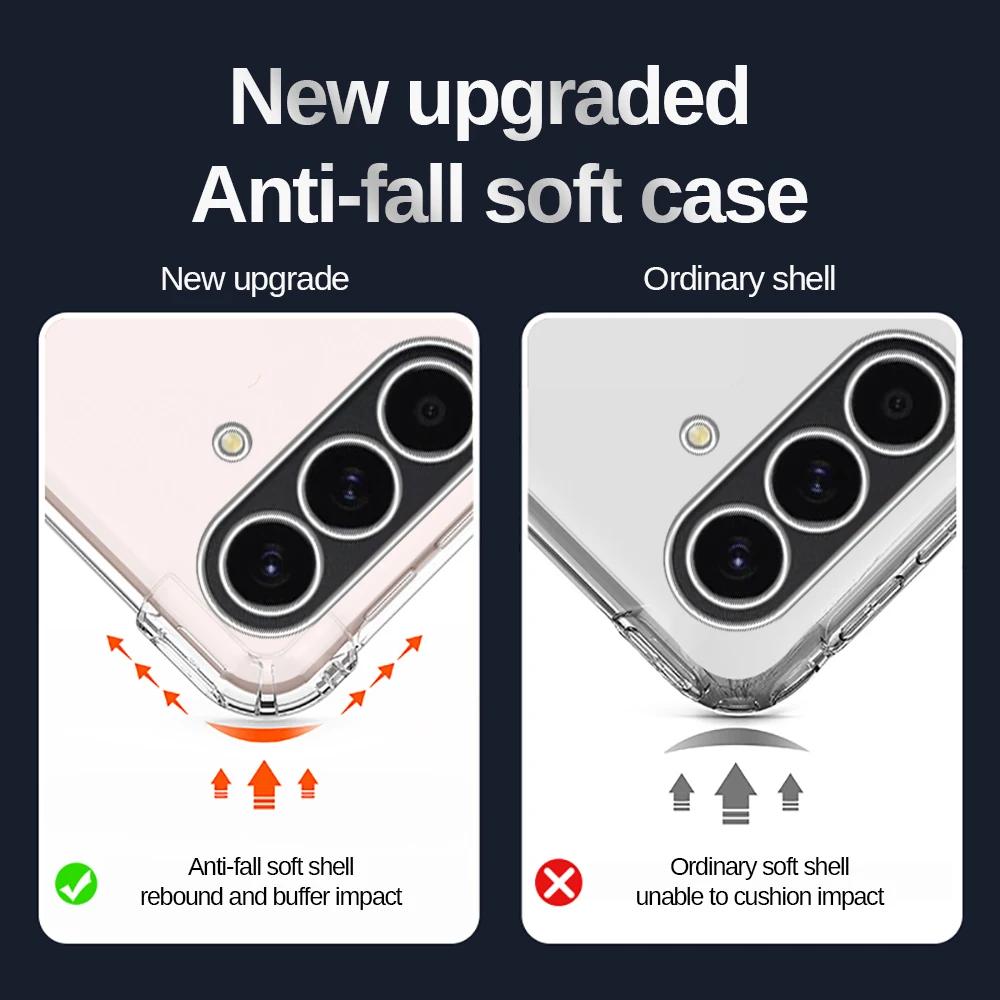 Clear Crystal Silicon Soft Cover for Samsung Galaxy A56 A36 A26 A16 A06 A55 A35 A25 A15 A05 A54 Four Corner Anti Drop Soft Shell