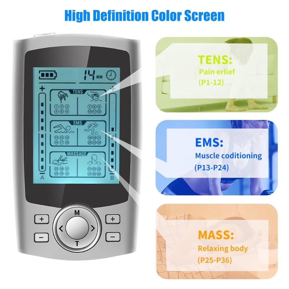 36 Modes Electric Body Massager Muscle Electrotherapy Stimulator Therapy Device EMS Massage Relax Tens Massager Back