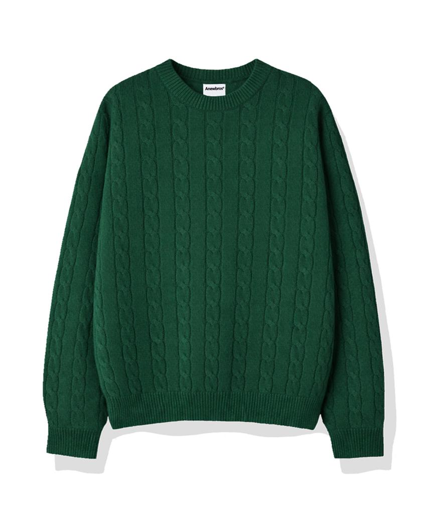 ANEWBROS Corner Round Neck Cable Knit 5 Colors [Anbk_6001]