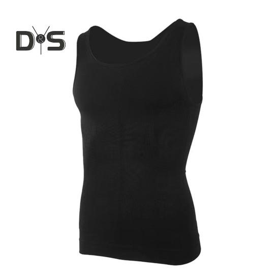 Men Fitness Vest U-Neck Sleeveless Body-Shaping Abdomen Tightening Corset Solid Color Back Support Weightlifting Compression Tops