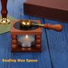 Retro Sealing Wax Furnace Stove Pot Wood Handle Sealing Wax Spoon for Wax Sealing Decorative Wax Stamp Craft Gift