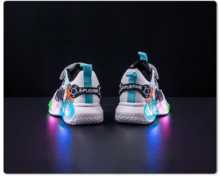 LED Cartoon Mesh Sportschuhe für Kleinkinder & Jungen - Atmungsaktive Leuchtende Sneaker für Frühling & Herbst
