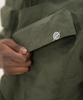 Kallapataleu Nylon Taslan Offset Zip Pocket Half Shirts - Khaki