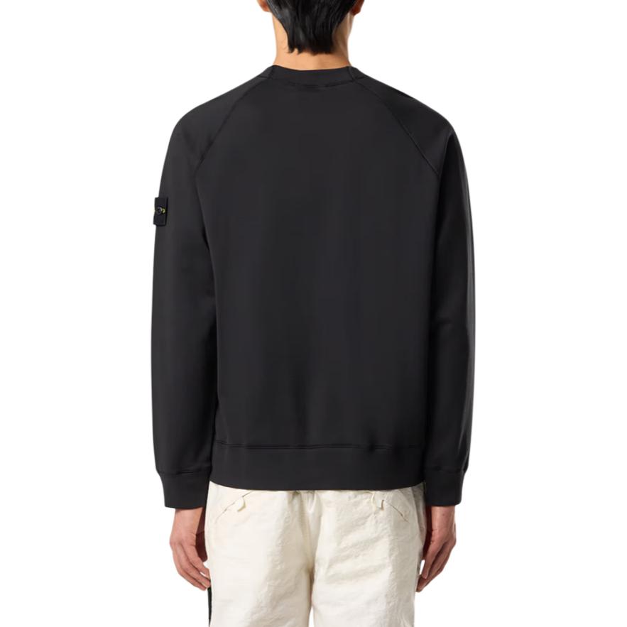 Stone Island Ss25 Logo Patch Crew Neck Long Sleeve Sweatshirt Men sweatshirt Black K1S1561000-23S0121-V0029