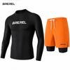 Heren UV-Bescherming Rash Guard Set Lange Mouw Zwemshirt Sneldrogende Boardshorts Snorkelen Surfen Kajakken