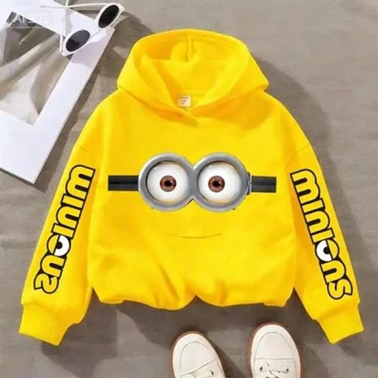 Children's Sweatshirt with Funny Minions Print for Spring/autumn Suitable for Boys andboys Loose and Comfortable with A Hoodie
