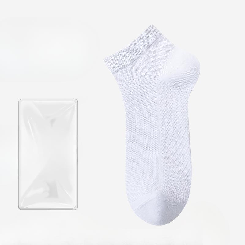 Męskie Letnie Cienkie Modne Trendowe Jednokolorowe Bawełniane Przeciwmechaczące Oddychające Deodorantowe Skarpety Sportowe