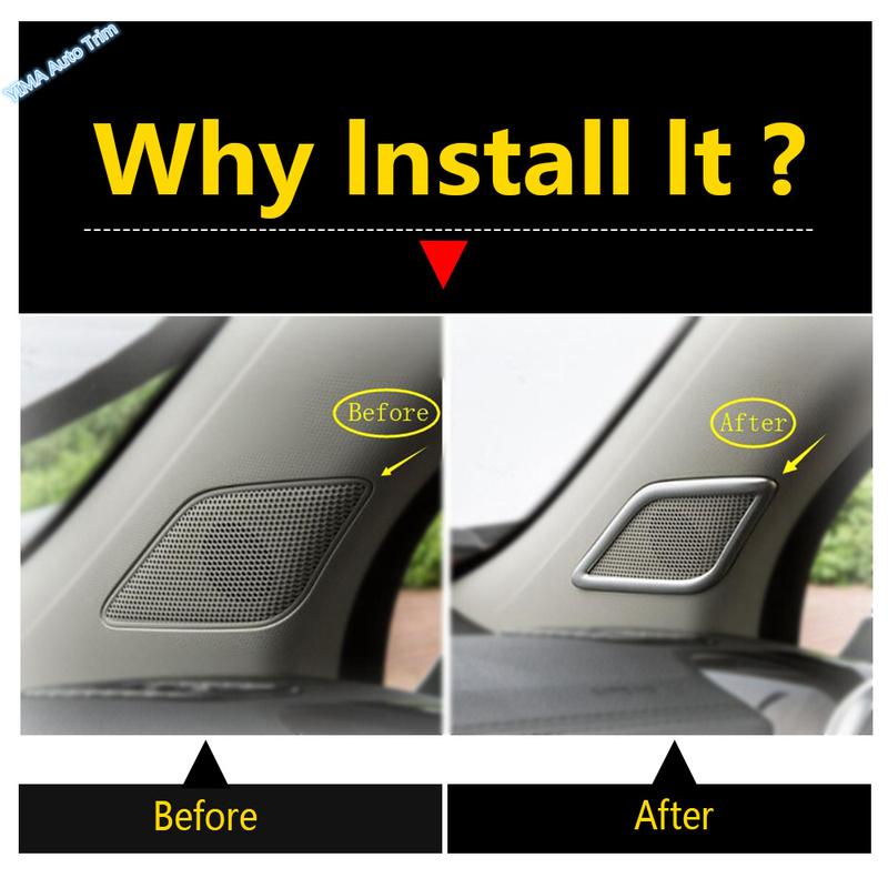 Car Covers Speaker Sound Ring Trim ABS Accessories Interior Styling Decoration Parts Moulding Auto Fit For MG ZS EV 2018 -