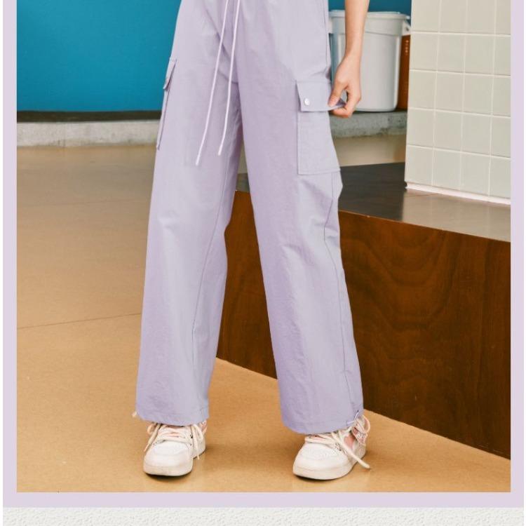 Women's High Waist Purple Workwear Pants Spring Summer Quick Dry Pants Petite American Leisure Sports Pants