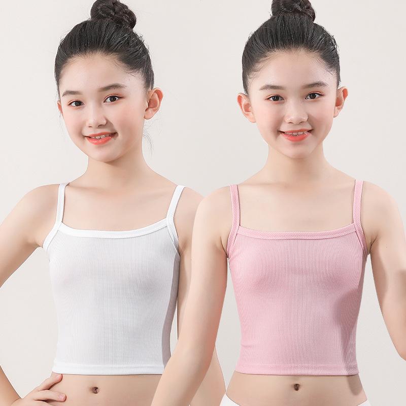 Korean Style Sling Training Vest for Puberty Growing Girls Aged 12-16 Developmental Inner Undergarment for Junior Senior High School Big Kids