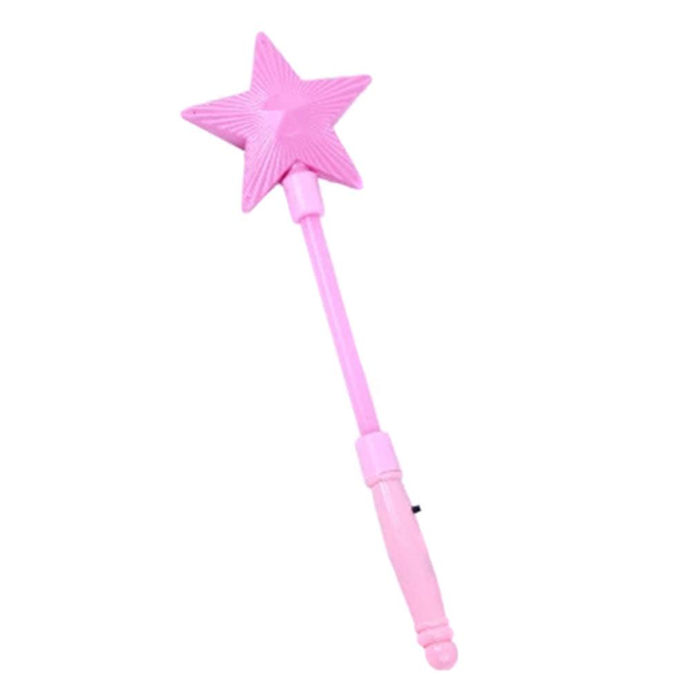 FlashingBlinkyLights Pink Super Star Princess LED Light Up Magic Wand for Kid Portable Lightweight Glow Sticks Party Light Stick