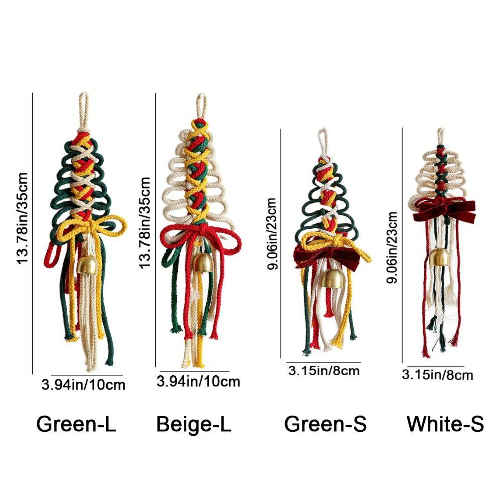 Handmade Christmas Decor Pendant Colorful Christmas Decorations Cotton Rope Bells Pendant for Home
