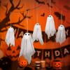 10pcs White Halloween Ghost Gauze Pendant DIY Novelty Spooky Ghost Decor Decorative Flying Ghost Pendant Porch Decor