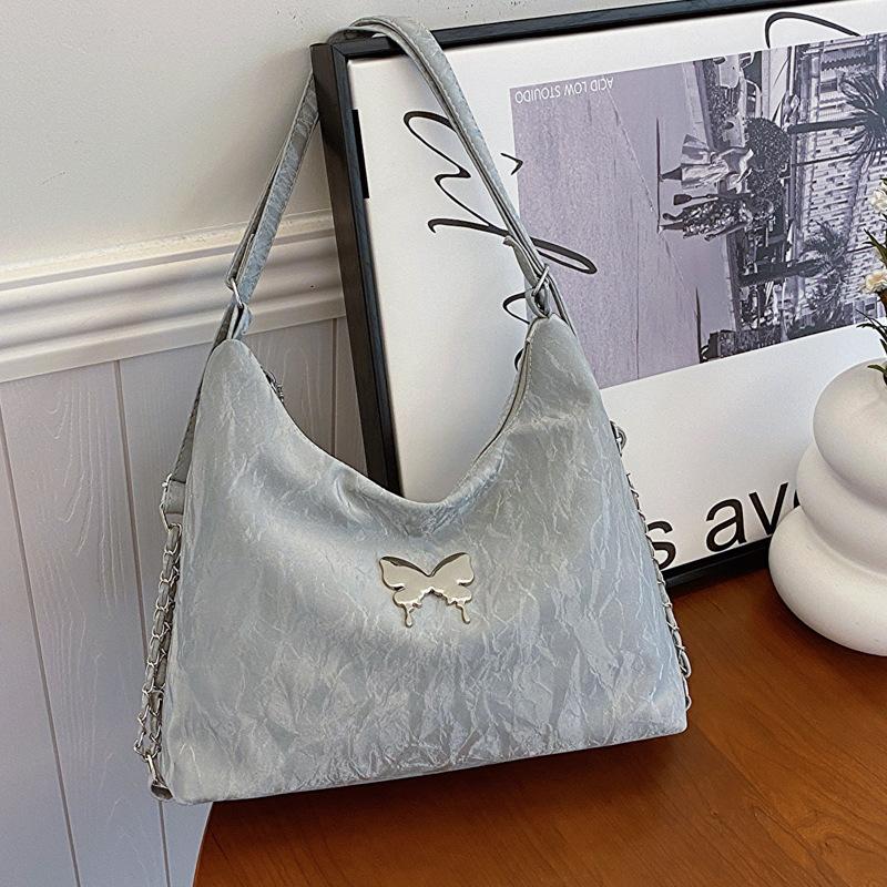 

Корейський дизайн метелика маленька сумка тренд 2024 новий нішевий рюкзак великої місткості сумка-тоут модна сумка через плече жіноча срібний