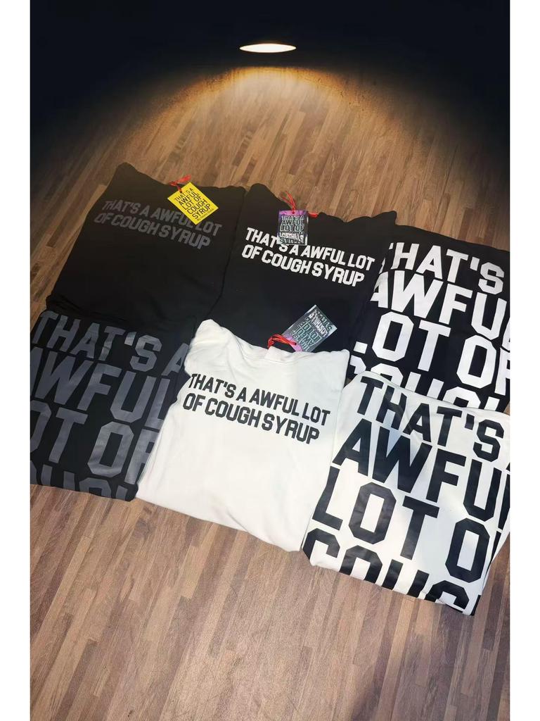 Módní americký styl Dlouhý rukáv Volná mikina pro muže a ženy - Vysoká gramáž Design s kašlovým sirupem