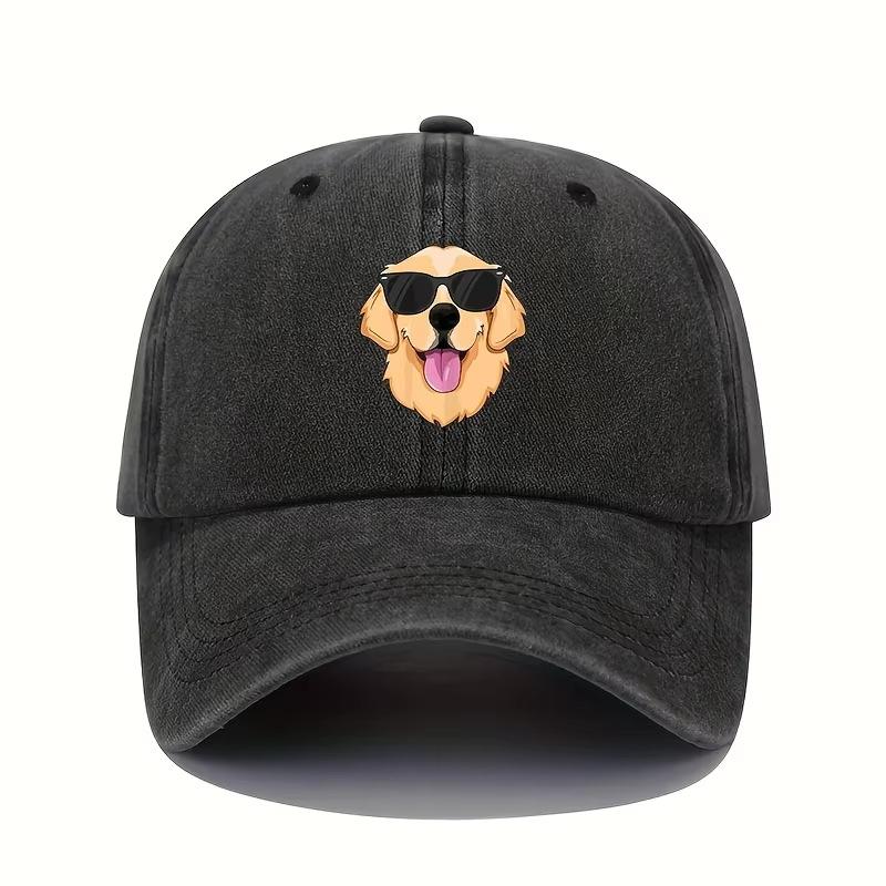 Fun Dog Print Baseball Cap With Adjustable All Season Sun Protection Hat Suitable For Men And Women, Casual Style