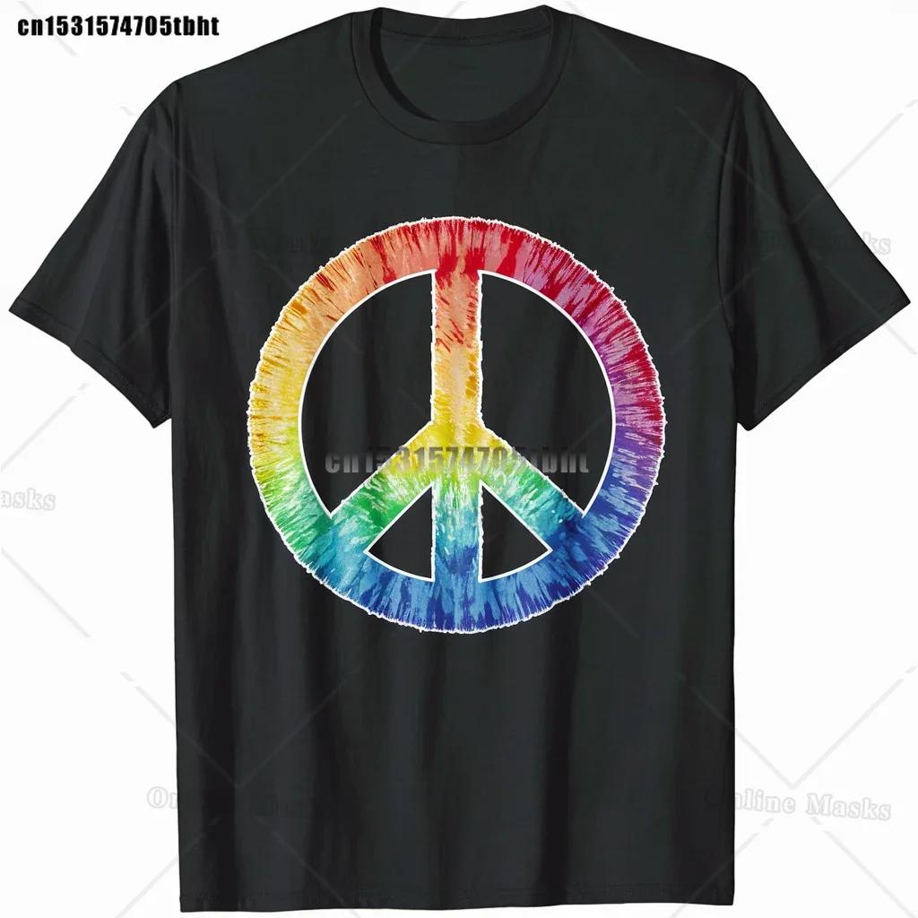 

Tie Dye Peace Sign Love 60s 70s Hippie TShirt Vintage Peace Sign Short Sleeve 100 Cotton Casual Daily Harajuku Streetwear M