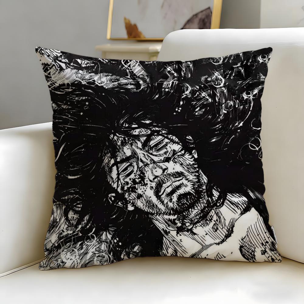 classic manga Vagabond Cushion Cover Soft  EasyWash Pillow Case  Versatile for Couch Bed Travel and Office