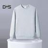 Outono Inverno Homens Top O Neck Solto Cor Pura Punhos Elásticos Pulôver Comprimento Médio Esporte Uso Diário Escola Moletom