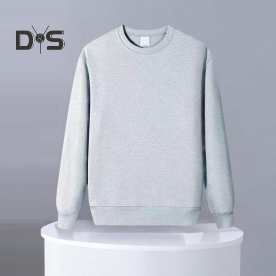 Outono Inverno Homens Top O Neck Solto Cor Pura Punhos Elásticos Pulôver Comprimento Médio Esporte Uso Diário Escola Moletom