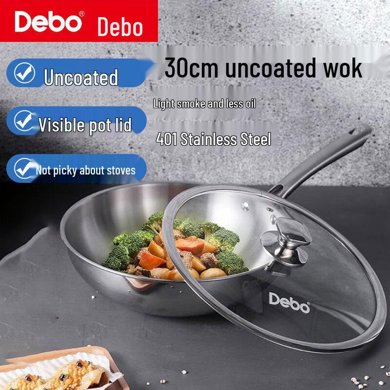 

Debo 401 Stainless Steel Wok with Lid
