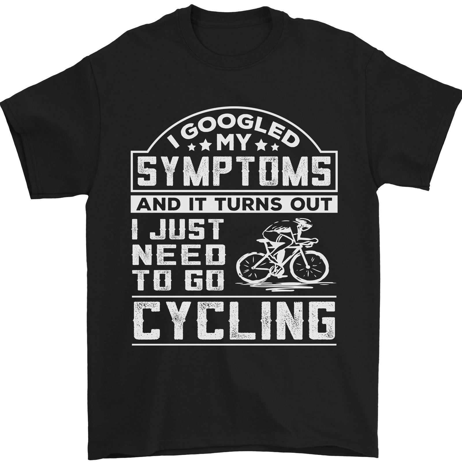 Cycling I Googled My Symptoms Cyclist Funny Mens T-Shirt 100% Cotton S