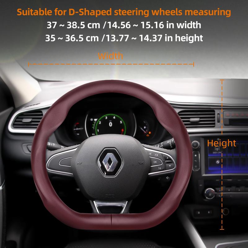 ZKMD1 Suitable for Renault Ultra-Thin Breathable Leather Steering Wheel Cover Suitable for Megane 3 2 4 Clio4 5 Captur Trafic