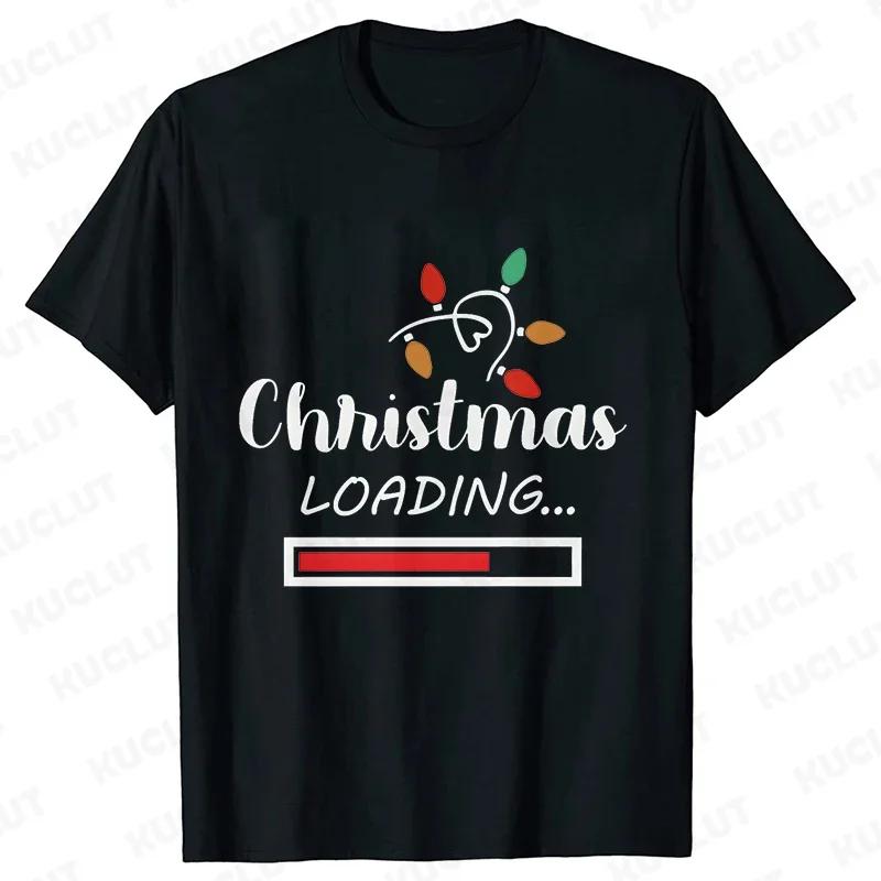 Kerst Laad Grafische T-shirt Dames Kleding Casual Korte Mouw T-shirts Gelukkig Nieuwjaar T-shirt Mode Vrolijk Kerstmis Y2k Tops