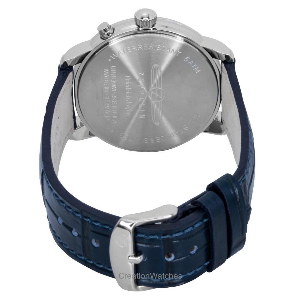 ZEPPELIN Friedrichshafen Blue Leather Strap Blue Dial Quartz 85363 Men's Watch