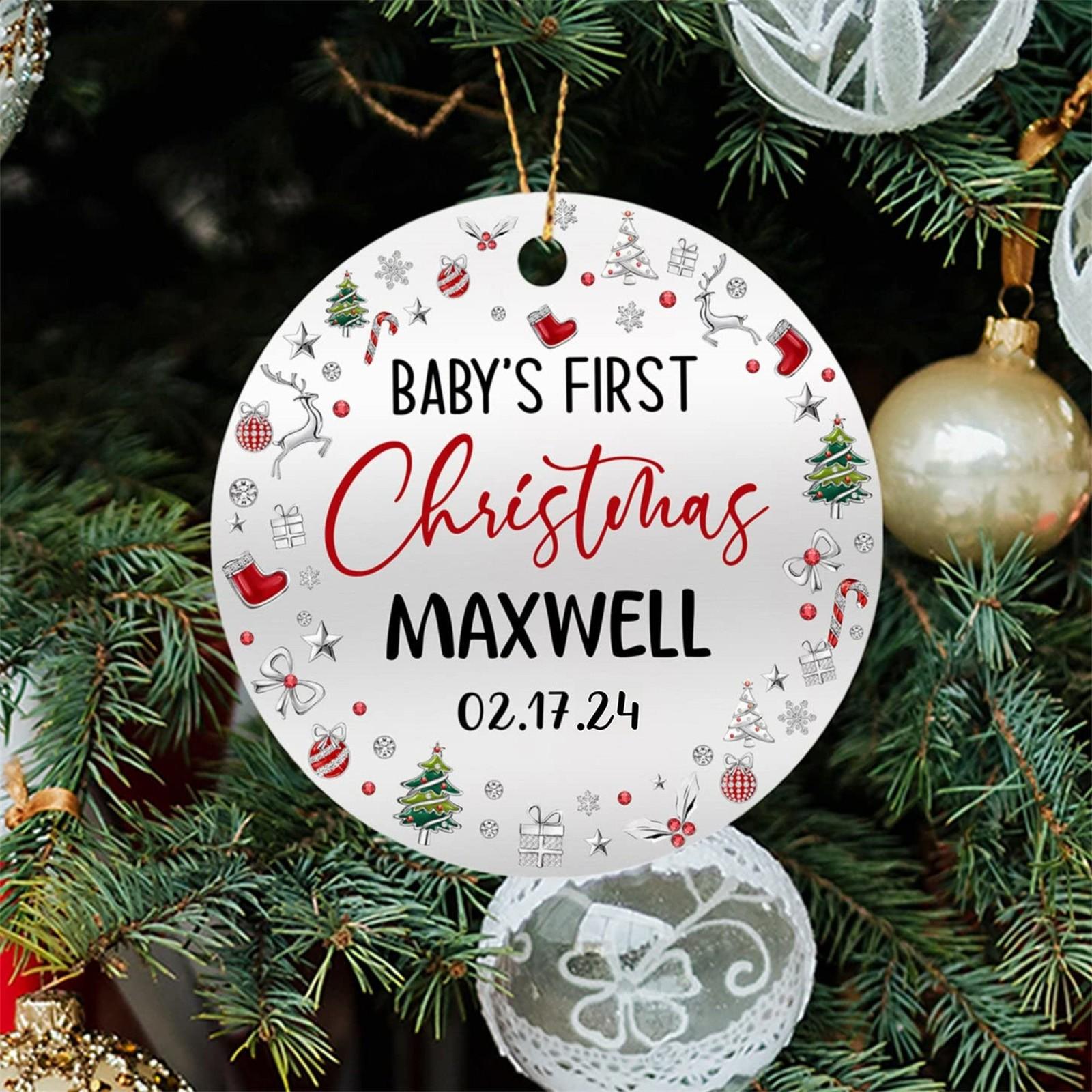 

Рождественский подарок для новорожденного, персонализированный рождественский подарок для новорожденного, Рождественский подарок для новорожденного 2024 года, Рождественский подарок для первого ребенка, индивидуальный выбор имени и One Size