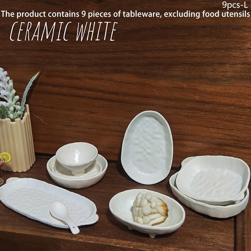 

9шт 1:12 миниатюрных кукольных тарелок для ужина, мини-декоративная тарелка, столовая посуда, мебель, модель для дома, декор, игрушка, кукольный домик, аксессуары