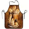 1pc Country Style Bread Art Printed Apron, Durable And Easy To Clean, Adjustable Waistband, Polyester Material, Suitable for Kitchen Cooking, Gardenin