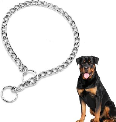 Stainless Steel Slip Chain Collar Pet P Snake Chain Collar Dog Choke Adjustable Dog Training Choke Pitpull Collar For Bulldog