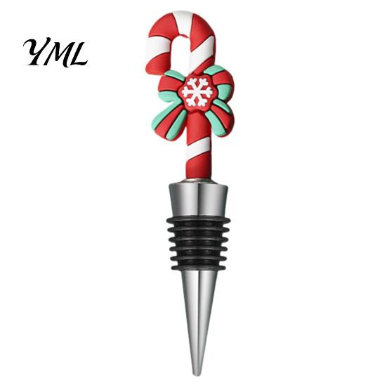 Stainless Steel Wine Stoppers Christmas Bottle Stopper, Reusable Cork, Decorative PVC Cartoon Preservation Tools Toppers Design, Airtight Sealing