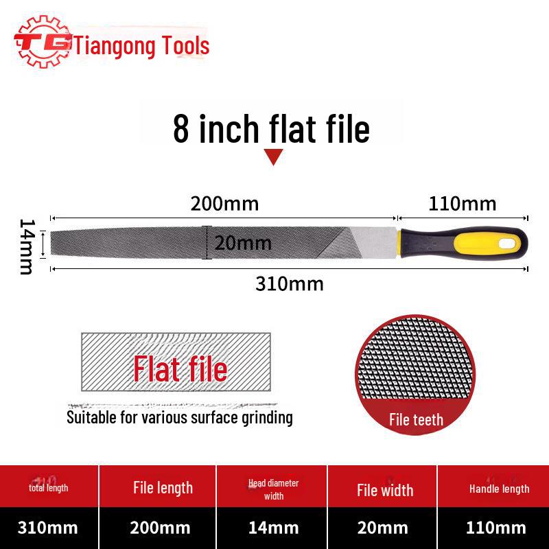 Tiangong High Carbon Steel Woodworking File Set: Triangular, Poking Knife, Round File for Benchwork and Grinding.