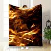 Flowing Flames and Glowing Embers Dominate the Fiery Visual. for All Seasons Blanket Lunch Break Throw Gift