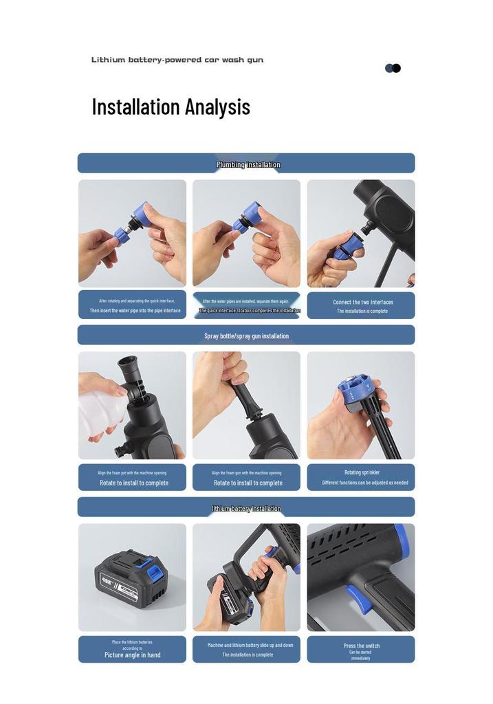 Wireless High-Pressure Lithium Battery Car Wash Water Sprayer