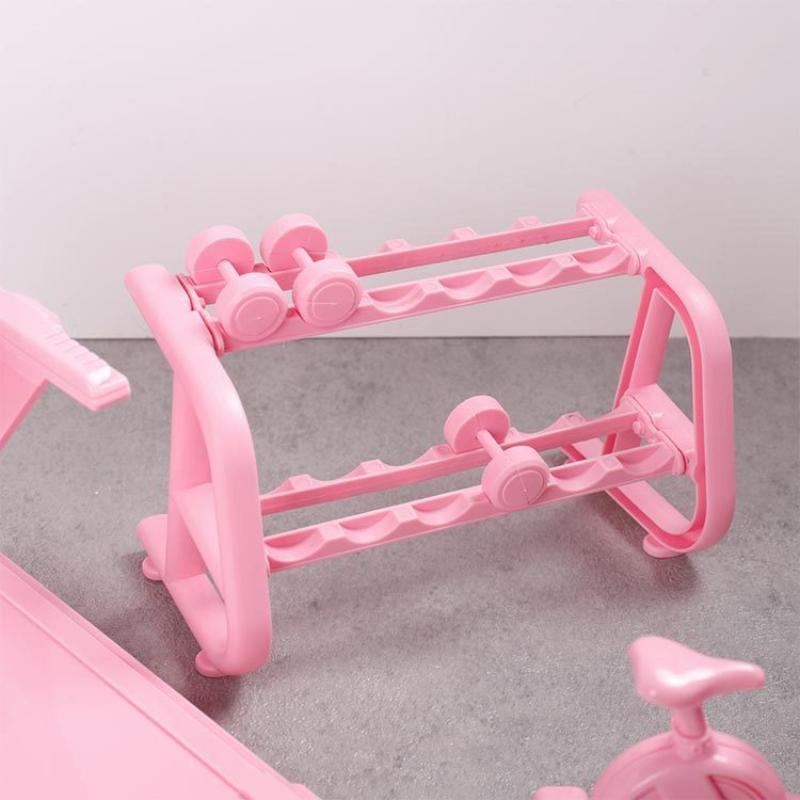 Mini Fitness Equipment Dollhouse Simulation Gym Treadmill Dumbbell Weight Lifting Machine Model Decor 1/12 Doll House Accessory