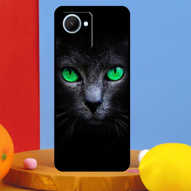 Black Cat Staring Eyes For Realme GT5 GT Neo 6 9 10 11 12 Pro Plus C21Y C25s C30 C31 C33 C35 C51 C53 C55 C67 Case
