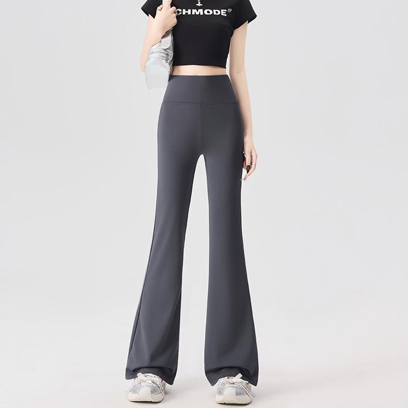 

High-Waisted Flare Yoga Pants - Women s Butt Lifting & Tummy Control Activewear Gray - Extra Long