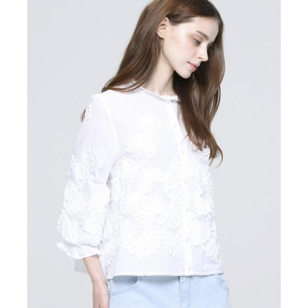 Son Jung Wan Women Frill Neck Flower Embroidery Shirt Zdr6262141