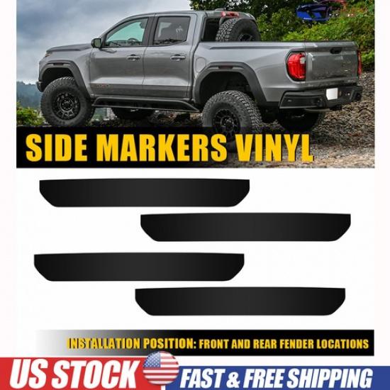 4x For GMC -2024 Canyon Side Markers Light Vinyl PreCut Overlay Tint Smoked