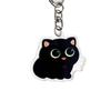 2D Zeichentrickkatze Acryl Schlüsselanhänger - Niedlicher Schwarzer Kater Rucksack Anhänger