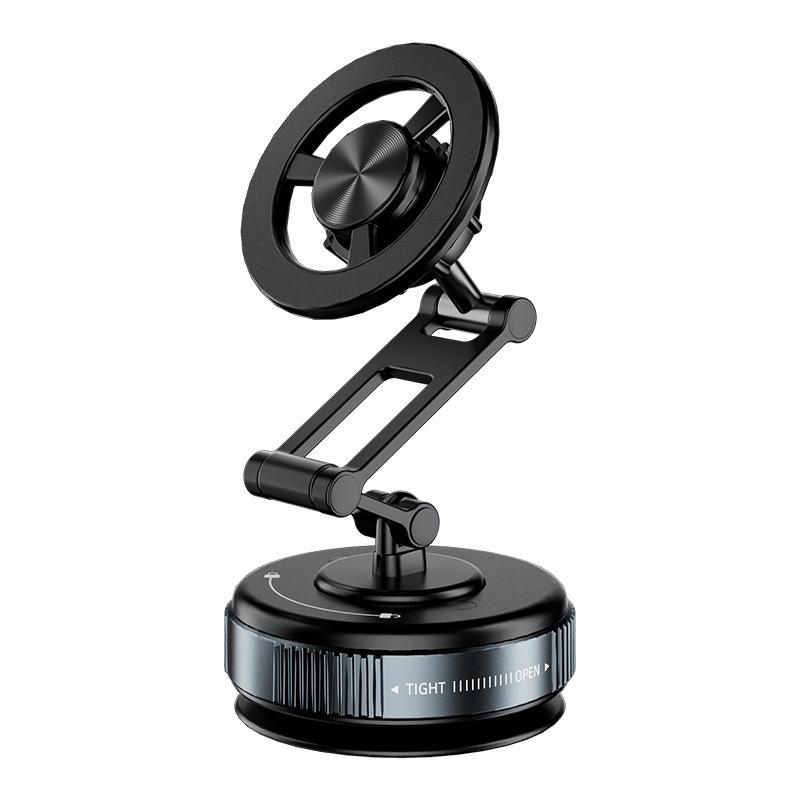 

Magnetic Car Mount: 2026 Rotating & Folding Vacuum Suction Holder with Strong Magnetic Force for Car Navigation чёрный