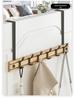 Bamboo & Wood Over-the-Door Hook Wall-Mounted No-Punch Coat Rack - Creative Entryway & Bedroom Storage
