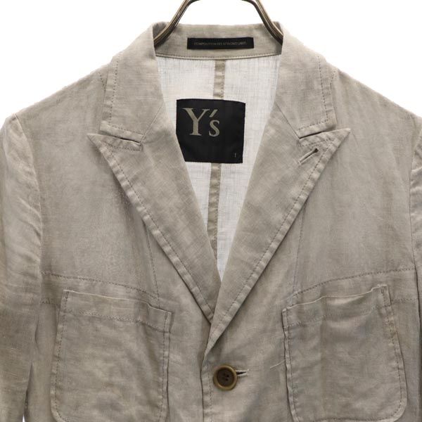 Y's Made in Japan Linen tailored jacket 1 gray Men's Used